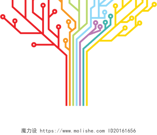 创意网络树小图标logo素材